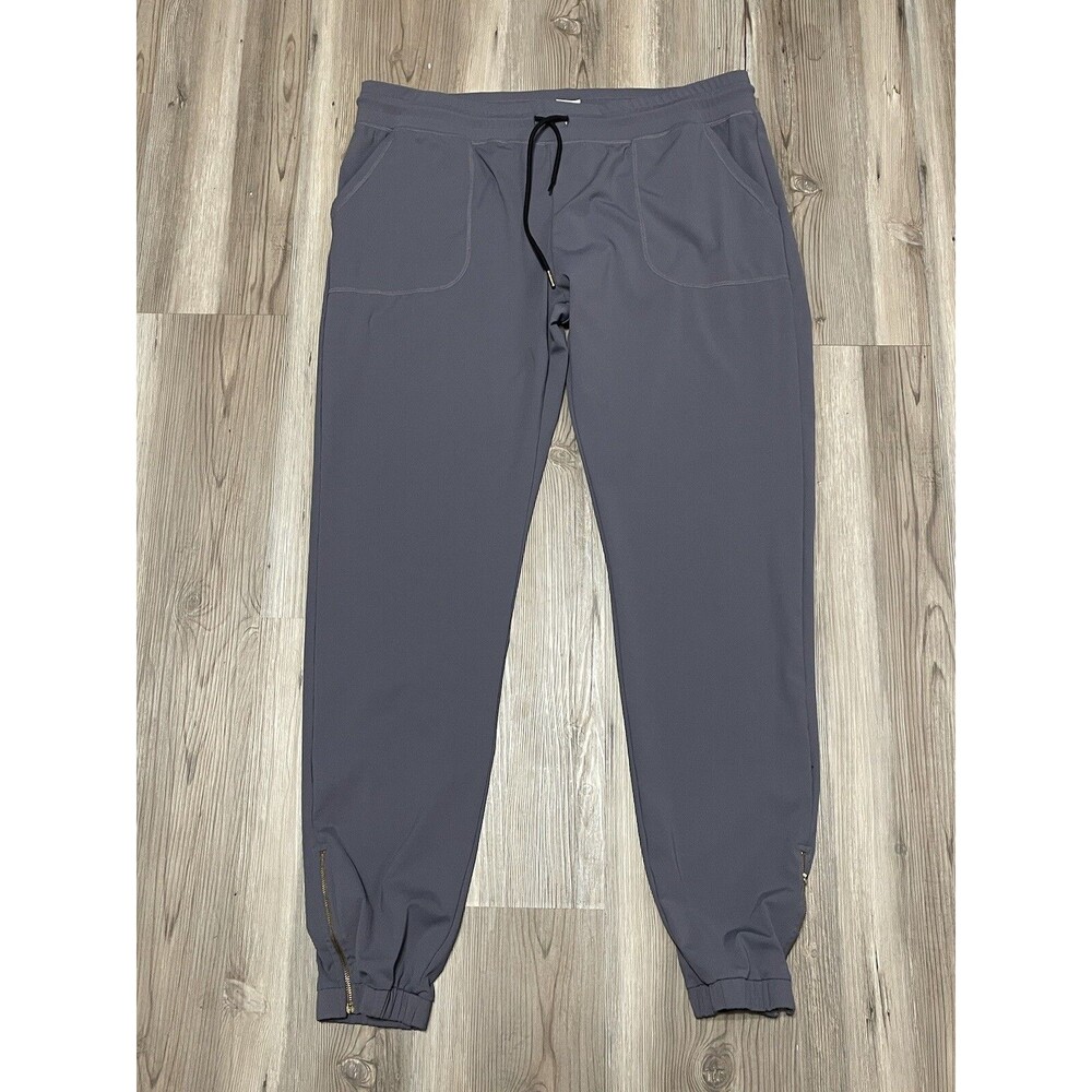 ZYIA Active Womens Size XXXL (16-18) Long 31" Gray Peak Zip Ankle Jogger Pants